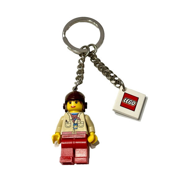 Vtg Lego Minifigure Adventurers Orient Expedition Pippin Reed Helmet Key Chain - Picture 1 of 10